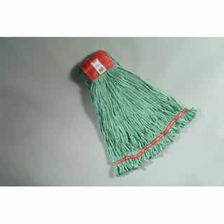 Rubbermaid Green, Large Cotton/Synthetic Shrinkless Web Foot Wet Mop Head