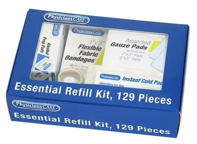 PhysiciansCare First Aid Kit Essentials Only Refill Kit: 129 Piece