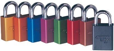 Red 5 Pin Keyed Different Solid Aluminum Padlock