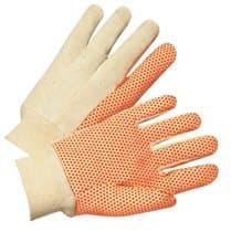 Large Orange PVC Dotted Canvas Gloves