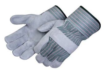 Large Gray Leather Palm Gloves
