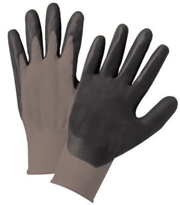 2XLarge Nylon Knit Gray/Black Nitrile Coated Gloves