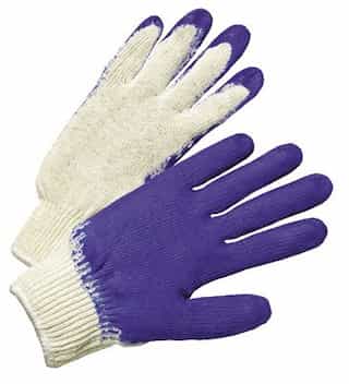 Men's White/Blue Latex Coated Gloves