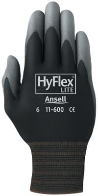 Size 7 Smooth Black/Gray HyFlex Lite Gloves