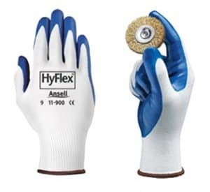Ansell Size 10 Hyflex NBR Coated Gloves Blue/White