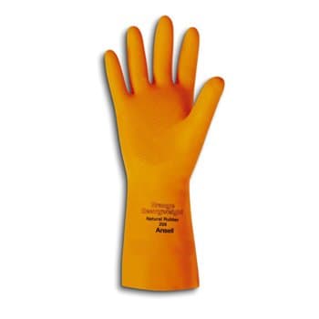 Ansell 13" 30 MIL Large Orange Natural Rubber Latex Gloves