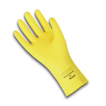 SZ 10 Yellow Fishscale Natural Rubber Latex Gloves