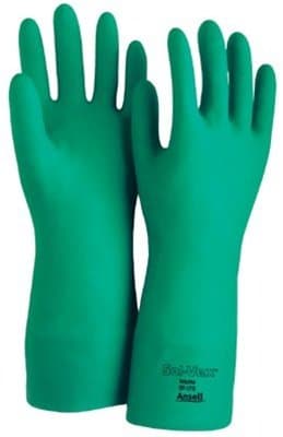 Ansell Green Sol-Vex Nitrile Gloves, Size 8