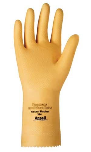 Size 9 Pinked Unlined Latex Gloves