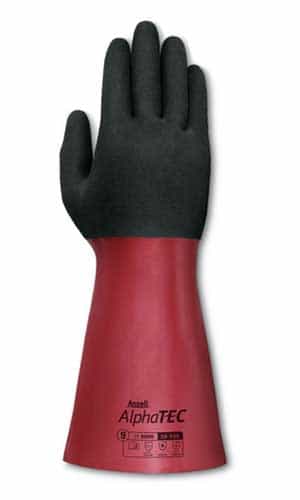 Size 10 AlphaTec Chemical Resistant Gloves