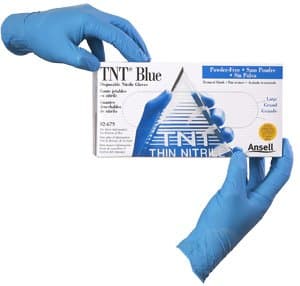 Ansell TNT Blue Disposable Gloves, Medium
