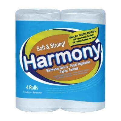 White, 2-ply Harmony Toilet Tissue-76 Sheets/Roll