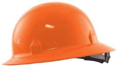 Full Brim Hi-Viz Orange Blockhead Hard Hat w/8 Point Ratchet