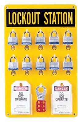 Ten Lock Station W/Locks-Tags- Lockouts