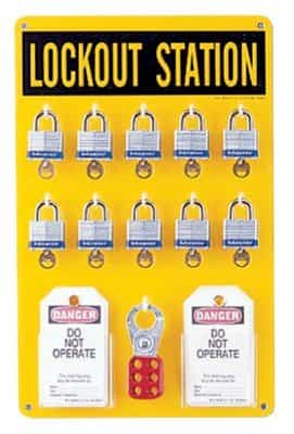 Brady Ten Lock Station W/Locks-Tags- Lockouts
