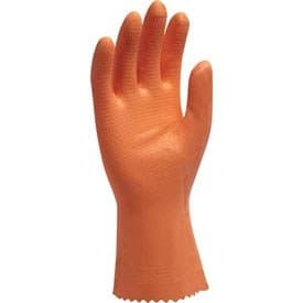 Medium 28-30mil Orange Flock-Lined Latex Glove