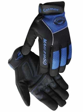 Large Rhino-Tex Synthetic Leather Gloves Black/Blue
