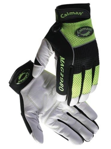 Caiman X-Large Hi-Vis Goat Grain Palm Mechanic Gloves