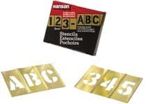 1'' Single Panel Brass Stencil Gothic Letter & Number Sets, 45 Piece