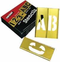 2'' Single Panel Brass Stencil Gothic Letter & Number Sets, 45 Piece