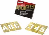 4'' Single Panel Brass Stencil Gothic Letter & Number Sets, 45 Piece