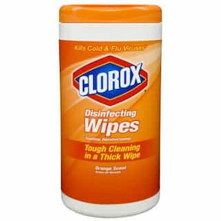 Orange Scented, 75 Count Canister Cloth Disinfecting Wet Wipes-7 x 8