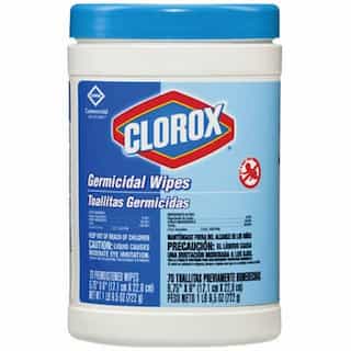 White, Clorox Germicidal Wipes-6.75 x 9-in