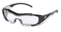 Crews Silver Frame Clear Lens Hellion Scratch-Resistant Safety Glasses