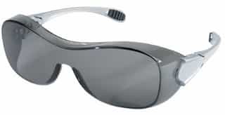 Crews Silver Frame Clear Lens Law OTG Protective Eyewear