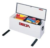 White Steel Lock-Down Portable Chests