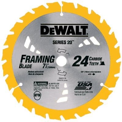 Dewalt 7-1/4" 24 Teeth Combination Circular Saw Blade