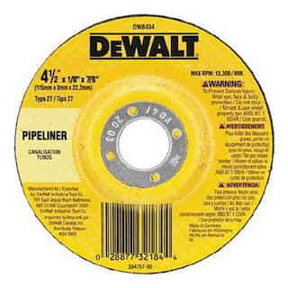 Dewalt 4-1/2"X1/8"X5/8"-11 Pipeline Cutting & Grinding Wheel