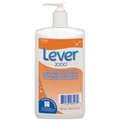 White, Antibacterial Liquid Soap Pump-14-oz
