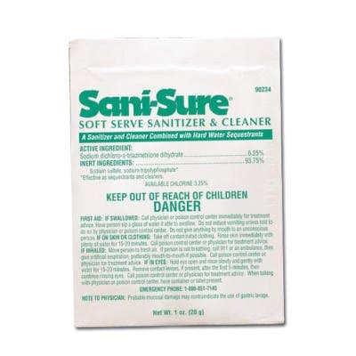 Powdered, Sani-Sure Soft Serve Sanitizer and Cleaner 1 oz Packets