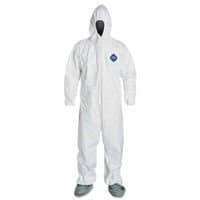 Medium Tyvek Coveralls with Attached Hood and Boots, White