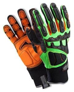 ProFlex 925F(x) Dorsal Impact-Reducing Gloves, Black, Green, Orange, Large