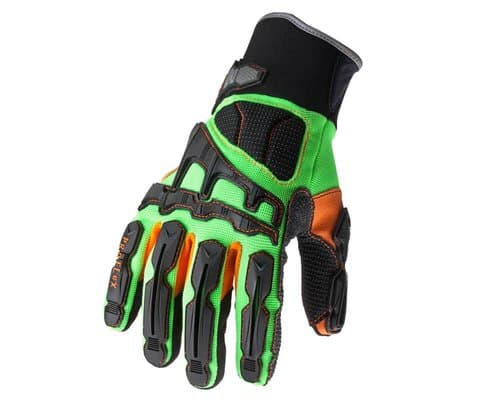 ProFlex 925F(x) Dorsal Impact-Reducing Gloves,Black, Green, Orange, Extra Large