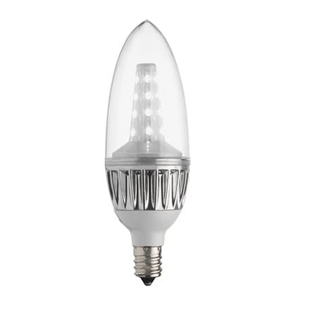 3W, 2700K Candelabra Bulb, Blunt Tip, Dimmable, Energy Star-Rated