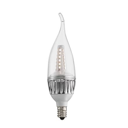3W, 2700K Candelabra Bulb, Flame Tip, Dimmable, Energy Star-Rated
