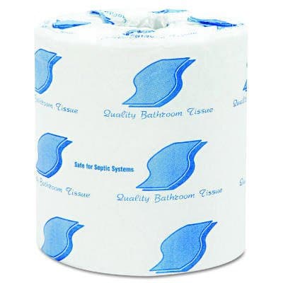 White, 1000 Sheets/Roll Standard 1-Ply Bathroom Tissue-4.5 x 3