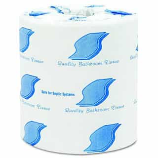 General Supply White, 1000 Sheets/Roll Standard 1-Ply Bathroom Tissue-4.5 x 3