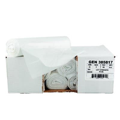 Clear, 20 Count 56 Gallon 13 Micron Equivalent High-Density Can Liner-43 x 46
