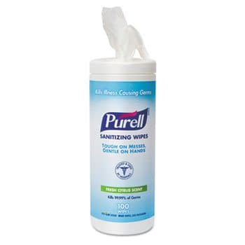 GOJO Purell Sanitizing 5.78" X 7" Wipes 