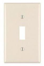 1 Gang Plastic Toggle Switch Wall Plate-Mid Size, Almond