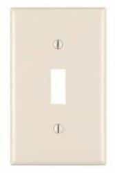 GP 1 Gang Plastic Toggle Switch Wall Plate-Mid Size, Almond