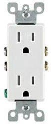15 Amp Self Grounding Tamper Resistant (TR) Decora Receptacle Outlet, Almond