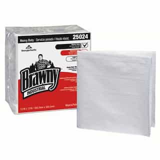 White, 70 Count Heavy-Duty Quarterfold Shop Towels-13 x 13