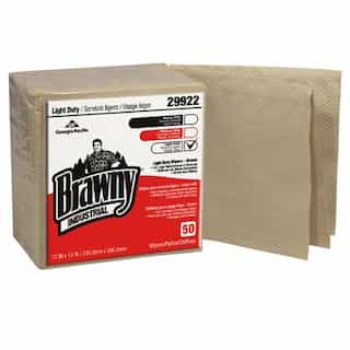 Brown, 50 Count 3-Ply Quarterfold Paper Wipers-13 x 13
