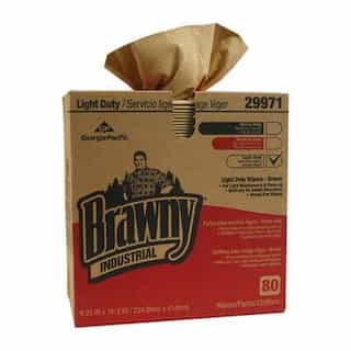 Brown, 80 Count 3-Ply Light-Duty Paper Wipers-9.25 x 16.75