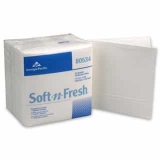 White, 50 Count Disposable Soft-n-Fresh Patient Care Wash Cloths-13 x 13